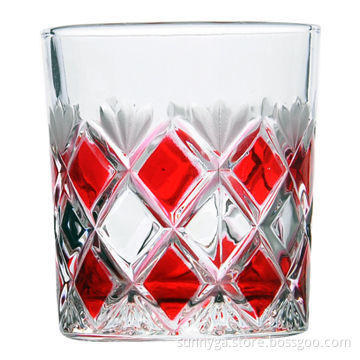 8oz Rock Glass with Color Spraying and Diamond Pattern, Suitable for Promotional Purposes